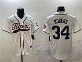 Men's Detroit Tigers #34 Jake Rogers White With Patch Cool Base Stitched Jersey,baseball caps,new era cap wholesale,wholesale hats